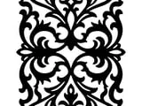 [Laser cut and engrave] dessous de plat noir en métal avec motif floral ornemental