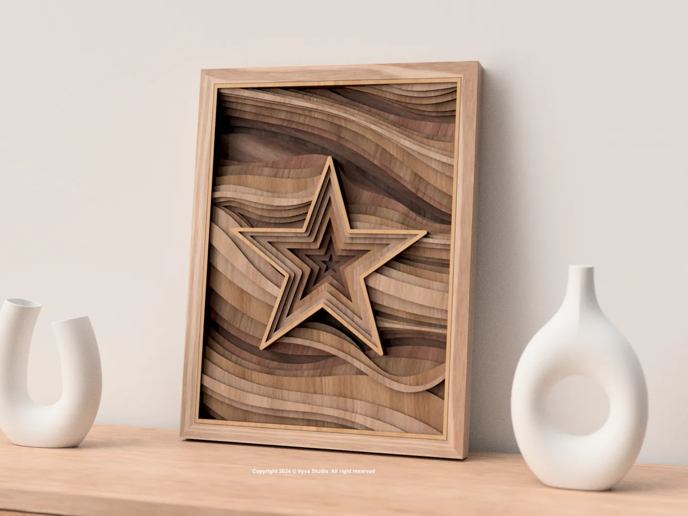 3D Layered Star Design: Laser Cut SVG Template (Digital Download)