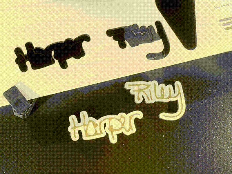 Simple name plates - Harper and Riley