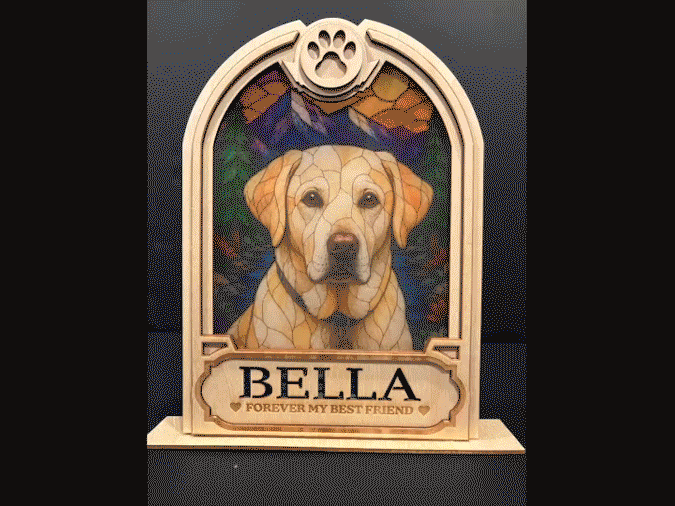 Personalized Dog or Cat Pet Frame with Interchangeable Designs