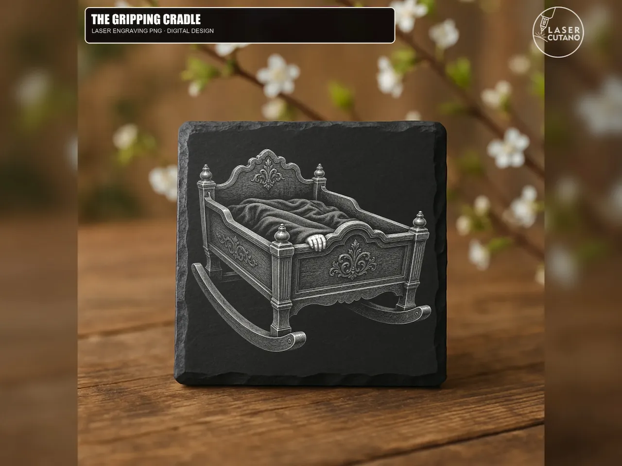 [Laser cut and engrave] The Gripping Cradle - 1 Laser Engraving PNG Design