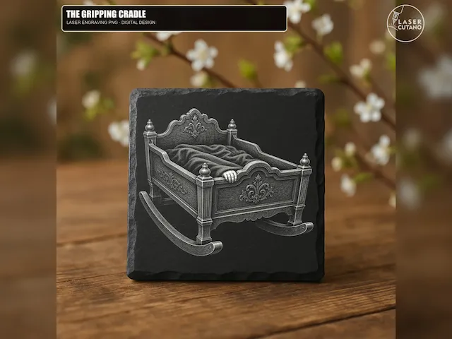 The Gripping Cradle - 1 Laser Engraving PNG Design