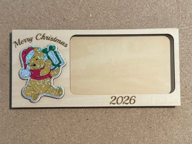 Winnie the Pooh Merry Christmas 2026 Photo Frame Ornament