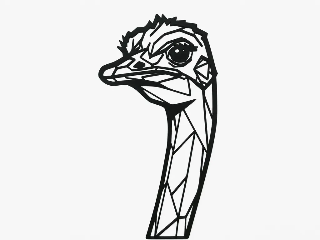 Geometric Ostrich Head Wall Art