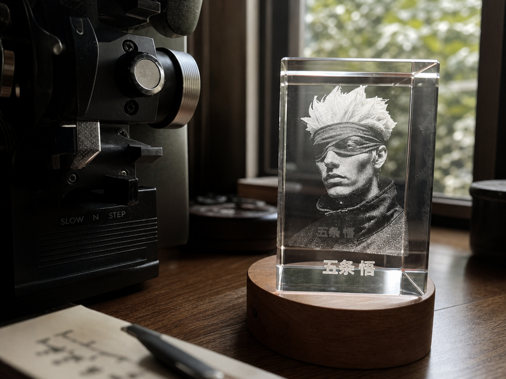 personaje 3D Crystal Block Display