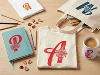 [Laser cut and engrave] Floral Alphabet Monogram Collection on Apparel and Stationery