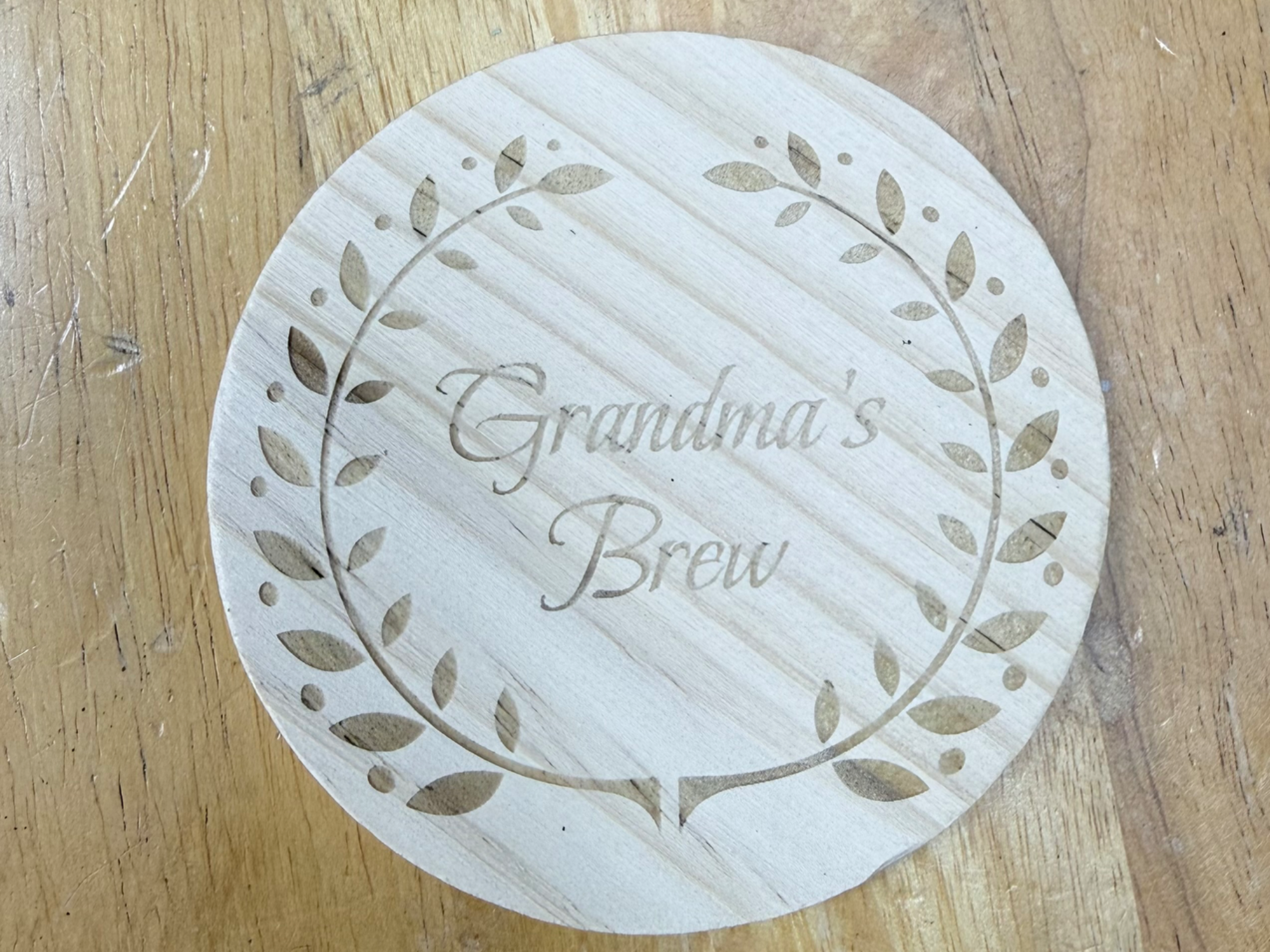 "Grandma's Brew" Coffee Coaster gift design