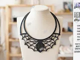 [Laser cut and engrave] Leather Necklace Laser Cut Bundle. Gothic Necklaces with Moth, Bat, and Floral Motifs. Leather Accessories