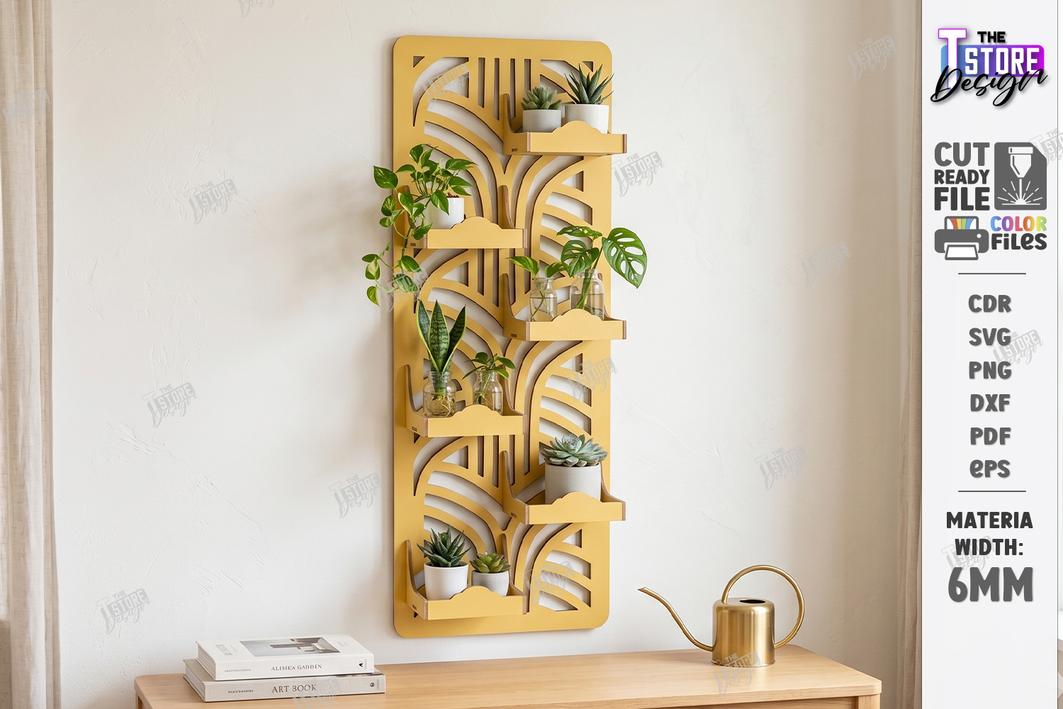 [Laser cut and engrave] Wall Mounted Pegboard Display Shelves for Indoor Plants and Home Organization Laser Cut Bundle