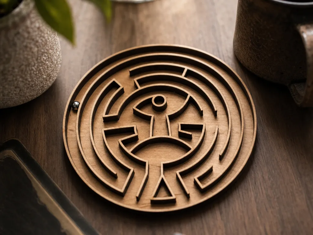 Labyrinthe à Bille Circulaire en Bois