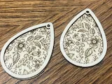 [Laser cut and engrave] Intricate Floral Pattern Wooden Earrings