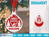 [Laser cut and engrave] Personalized Gnome Christmas Ornament with Tree Motif
