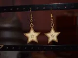 [Laser cut and engrave] Boucles d'oreilles pendantes en forme d'étoile en bois
