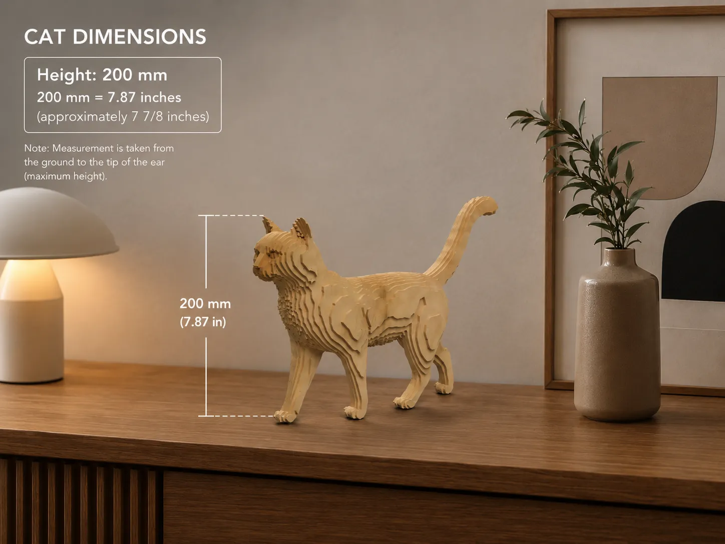 3D Layered Cat Sculpture Laser Cut File | Wooden Cat Decor Template (SVG, DXF)