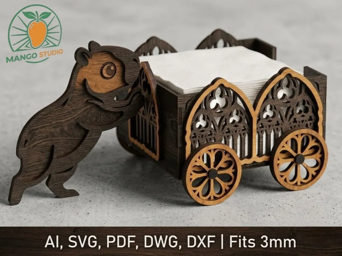 Capybara Wagon Napkin Holder SVG