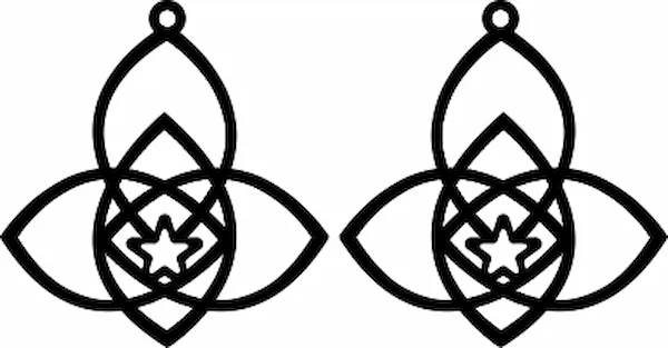 Geometric Lotus Flower Wooden Earring Pendants.xs