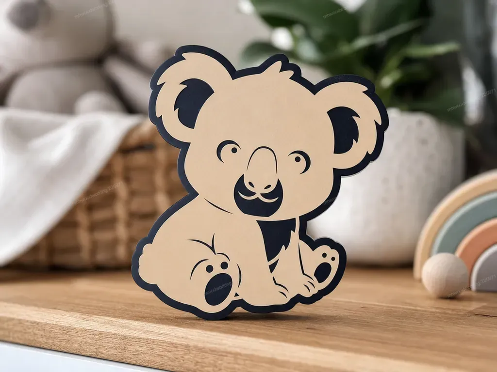 Cute Koala Bear Wall Art Silhouette