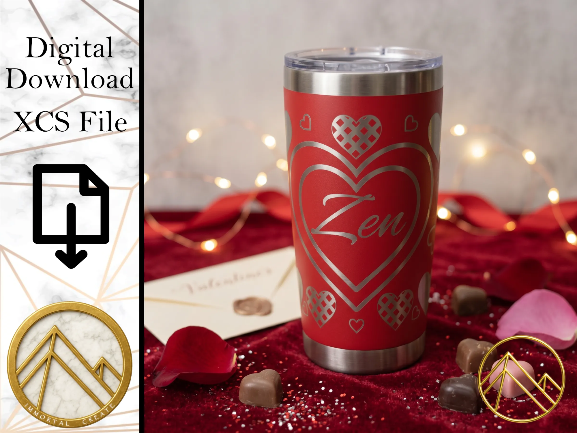 Hearts 20oz Coffee Tumbler