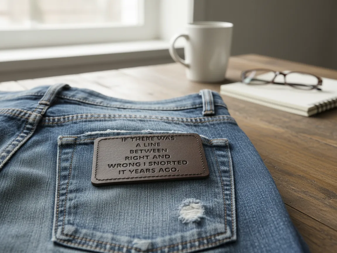 Leather Jeans Patch with Funny Quote