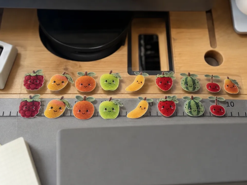 Cute Kawaii Fruit Stickers with Smiling Faces