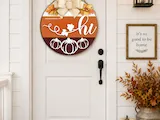 [Laser cut and engrave] Fall Door Sign SVG Bundle, Laser Cut Autumn Round Door Hanger, Fall Front Door signs, Glowforge, CNC Ready File, Fall Wall Decor