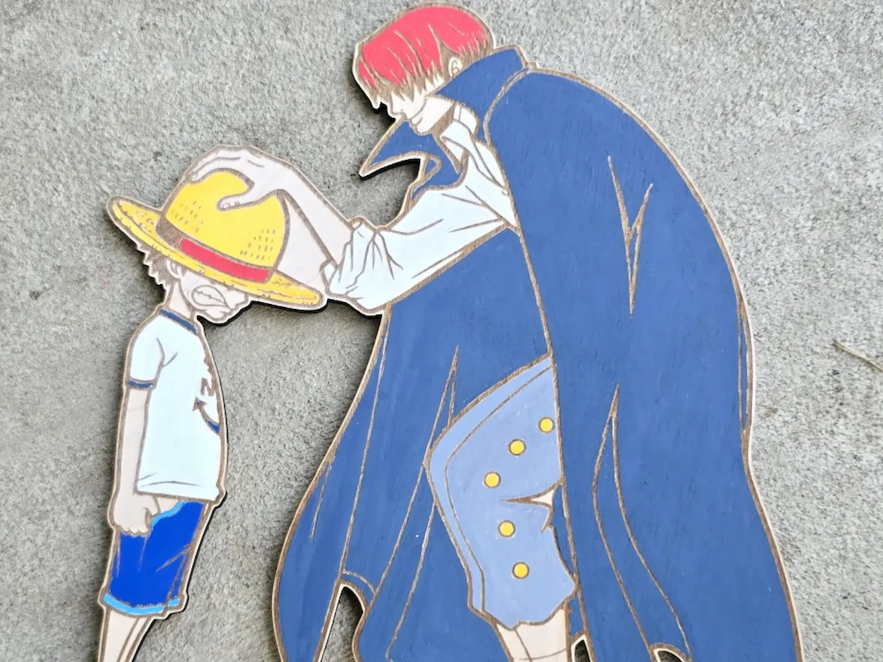 [Laser cut and engrave] Shanks and Young Luffy One Piece
