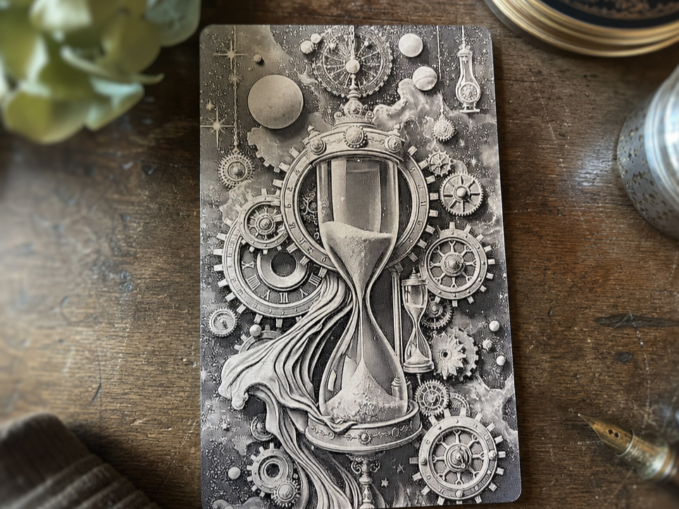 Steampunk Hourglass and Clockwork Gears