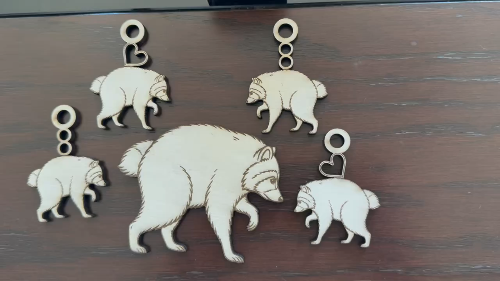 [Laser cut and engrave] Jimothy Raccoon earrings keychain magnet