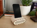 [Laser cut and engrave] Wooden smartphone stand with integrated acoustic sound amplifier Soundbox Acoustic