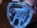 [Laser cut and engrave] Heart-Shaped Crystal Keychain with Dog Portrait