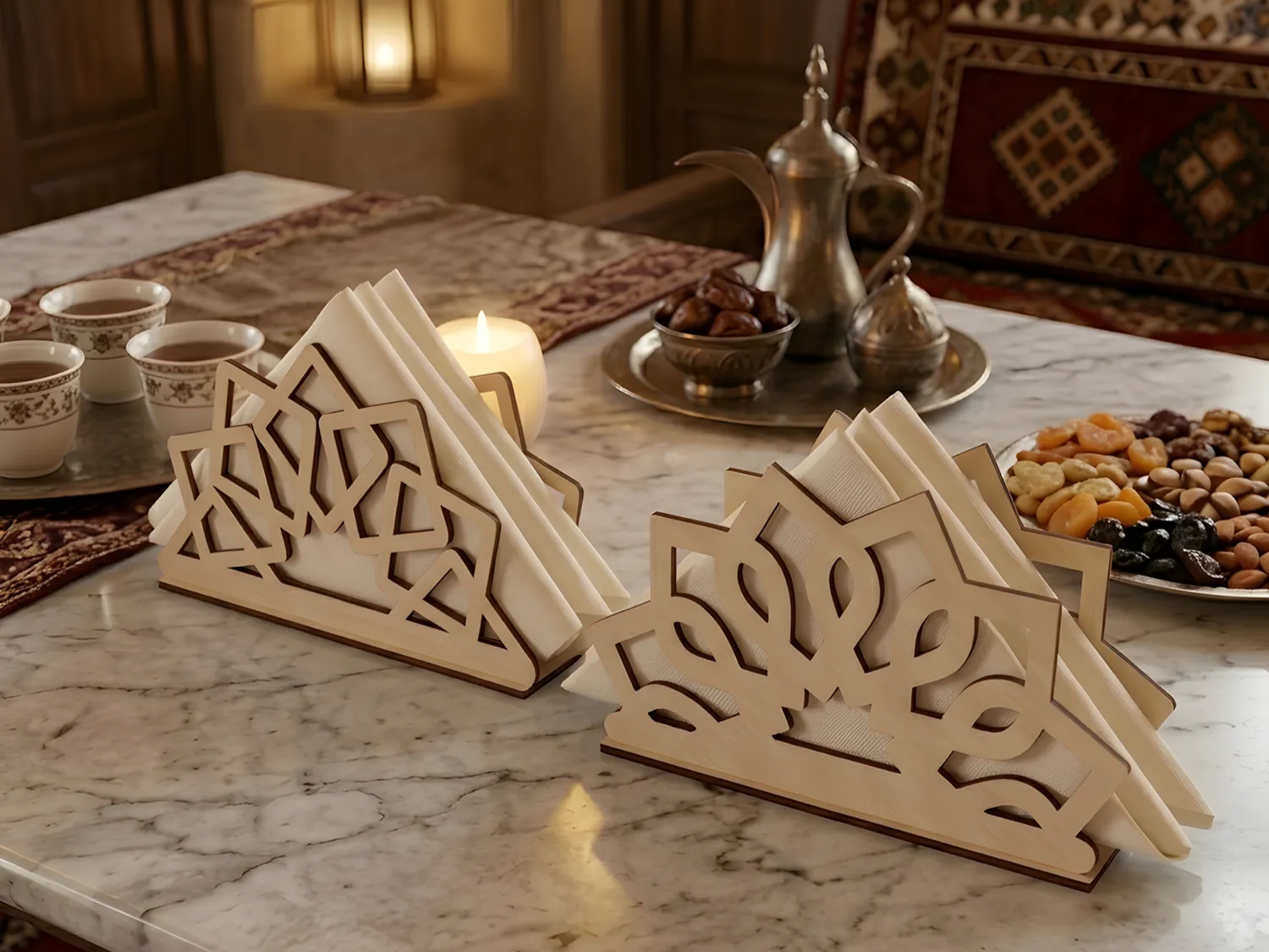Free Laser Cut Napkin Holder SVG | Geometric Wooden Tissue Holder