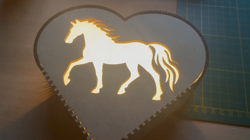 [Laser cut and engrave] Personalized Heart Horse LED Lamp – Laser Cut Night Light