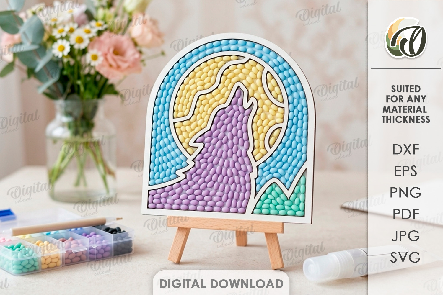 [Laser cut and engrave] Diamond Painting Blanks Bundle. Mosaic Art Laser Cut. Wooden Kids craft. Montessori SVG. Home Decor. Wall Sign. Diamond Mosaic Frame