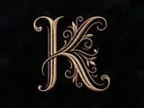 [Laser cut and engrave] K Floral Wedding Monogram Logo – Romantic Bridal Initial for Laser Cut Signs, Cake Toppers, Invitations, Engraving & Cricut Projects