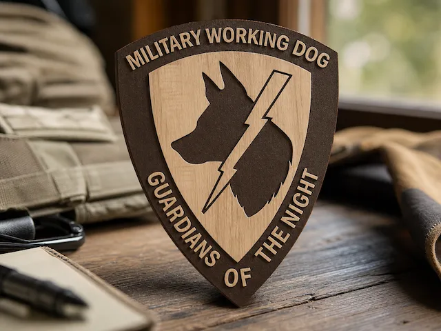 Military Working Dog Guardians of the Night Shield Plaque