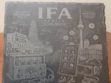 [Laser cut and engrave] Schieferplatte mit IFA Berlin Motiv und technischer Illustration