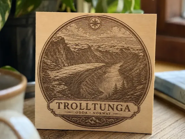 Trolltunga Norway Landscape Square Wooden Wall Art