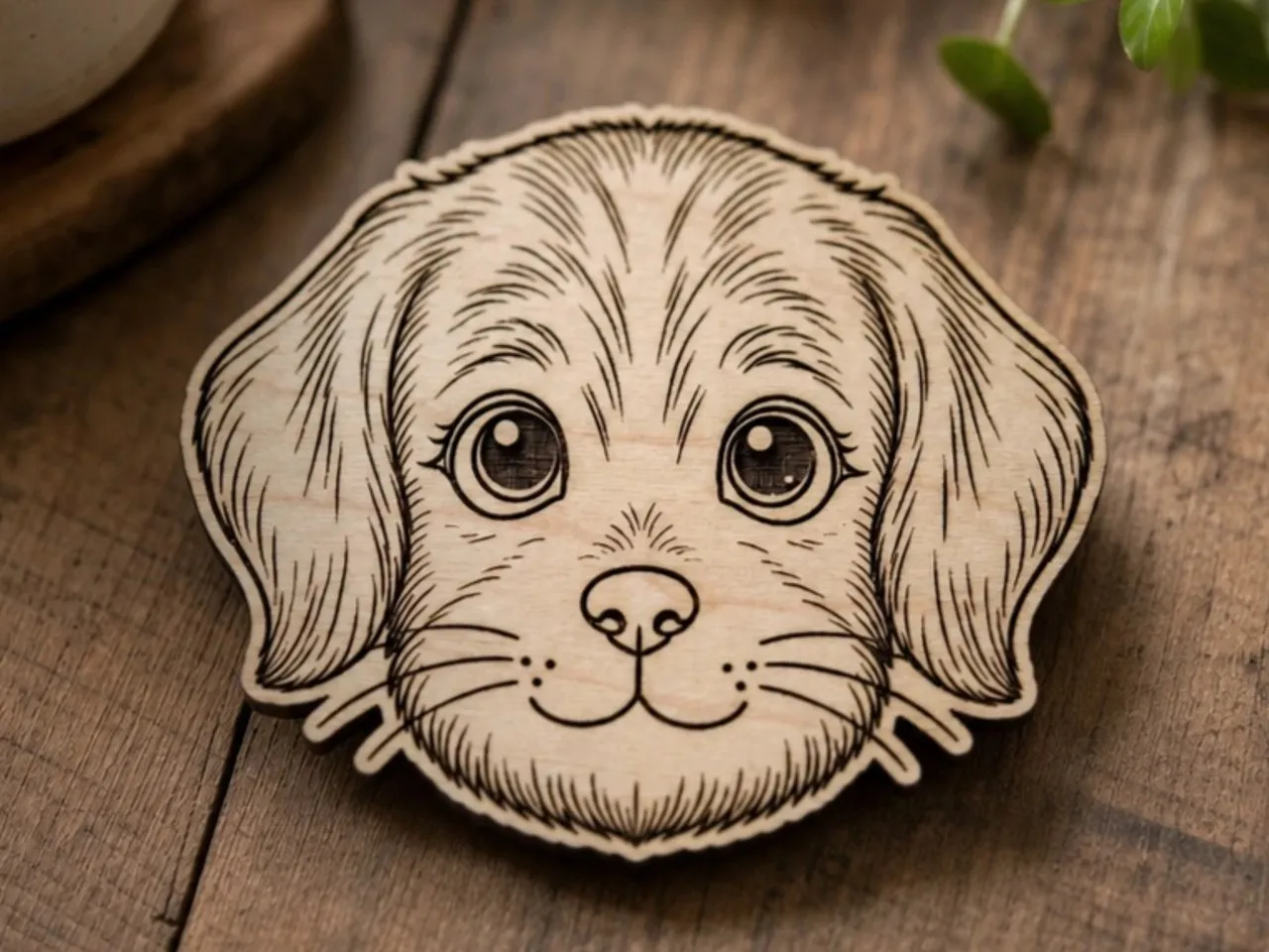 [Laser cut and engrave] Cute Puppy Face