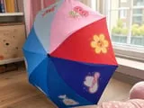 [DTF Printing] Multicolor Children's Umbrella with Playful Cherry and Flower Graphics