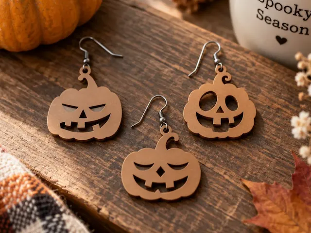 Jack-o'-lantern pumpkin earrings for Halloween