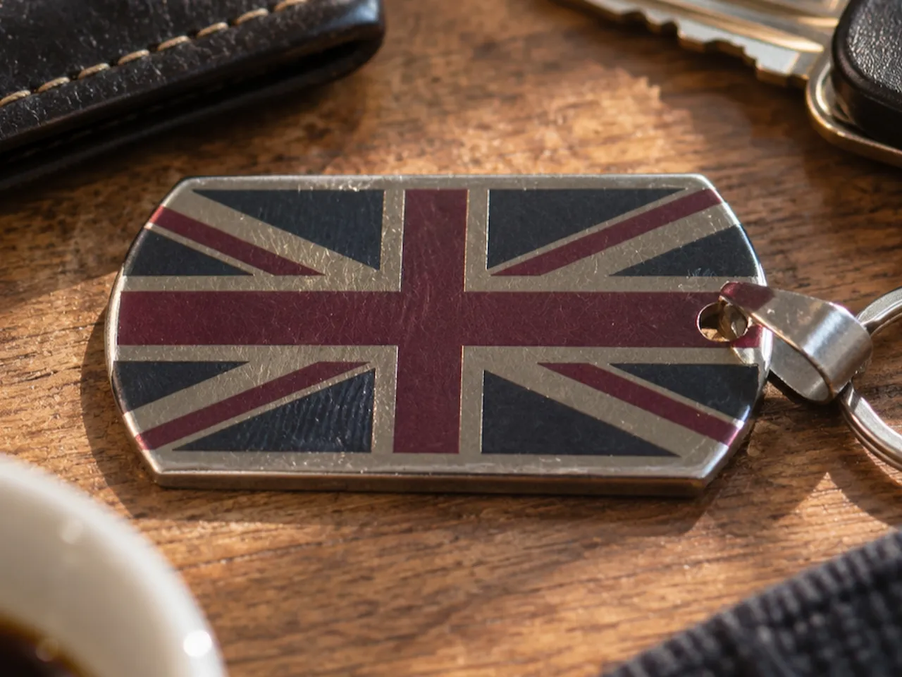 [Laser cut and engrave] Union Jack Flag Metal Keychain