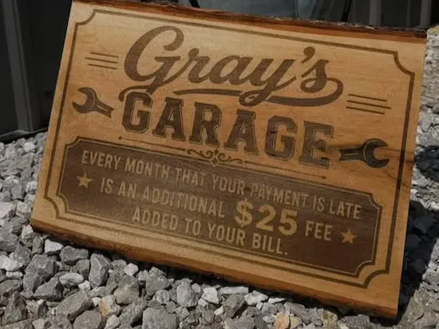 Custom Sign For Garage