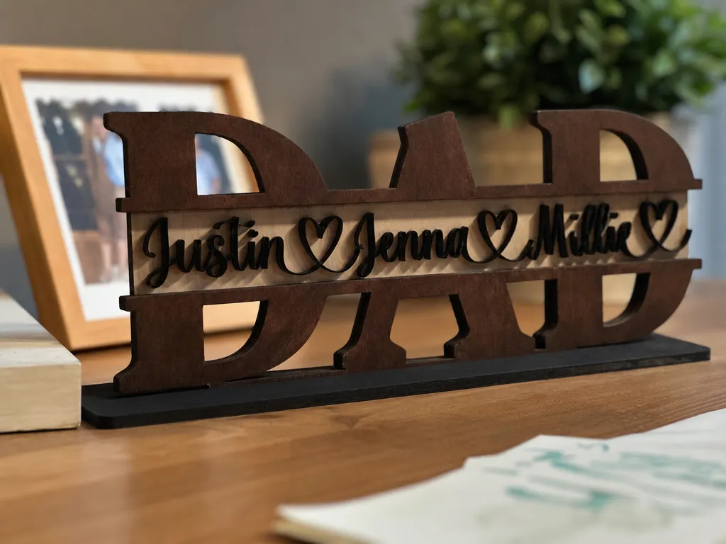 Personalized Dad Tabletop Sign with Children's Names