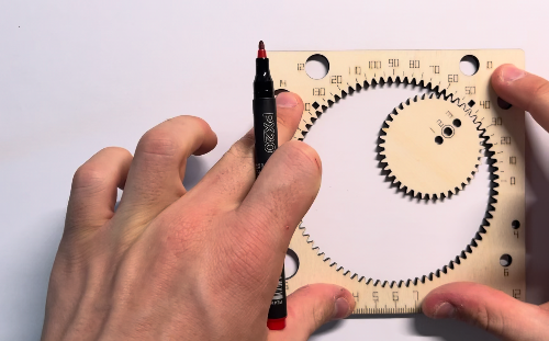 [Laser cut and engrave] Geometric Spirograph Drawing Tool with Protractor and Ruler