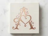 [Laser cut and engrave] A Romantic Heart Wedding Monogram – Elegant Love Initial with Flowing Heart Flourishes for Laser Cut Décor, Cake Toppers & Engraving