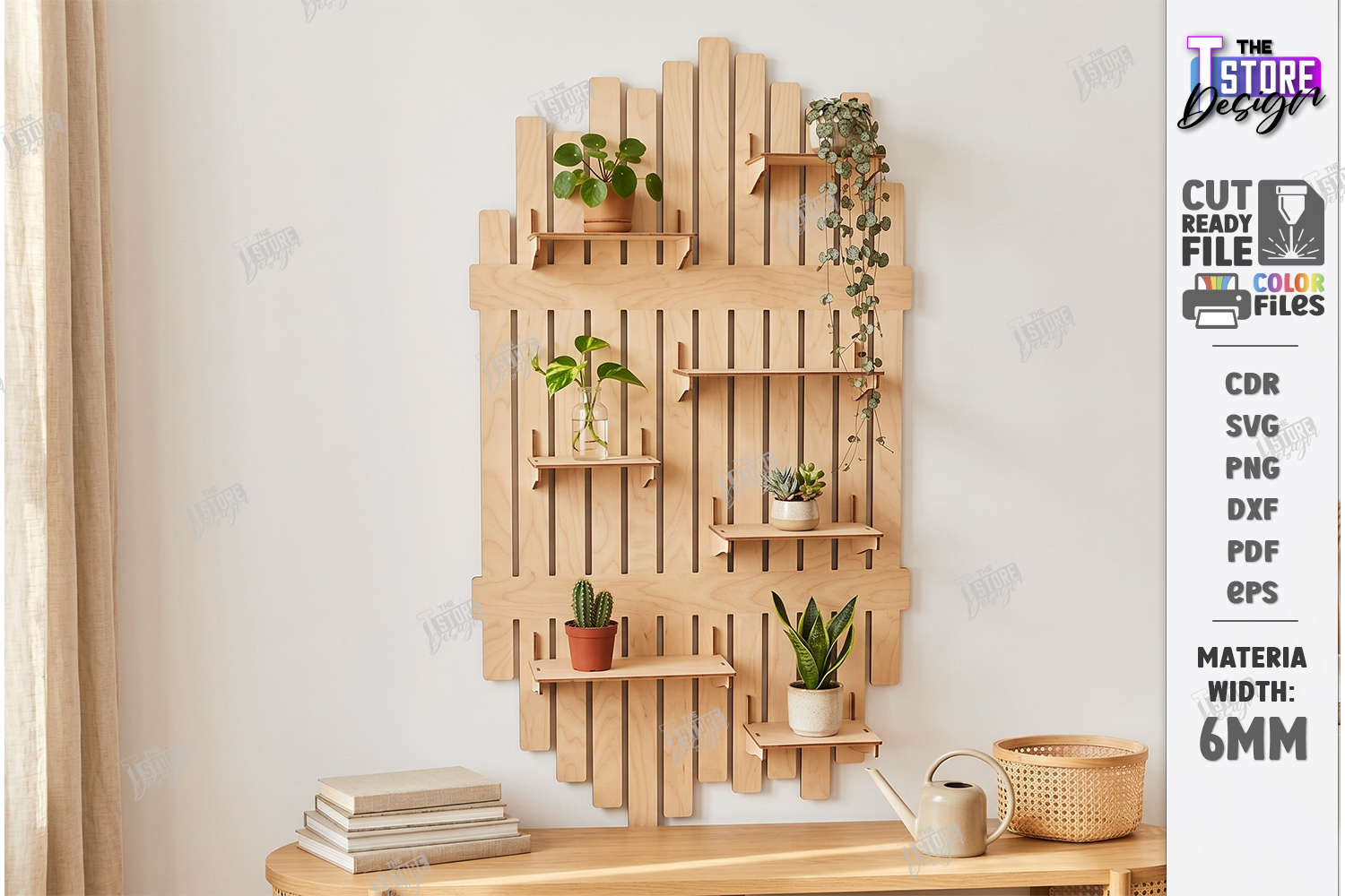 [Laser cut and engrave] Wall Mounted Pegboard Display Shelves for Indoor Plants and Home Organization Laser Cut Bundle