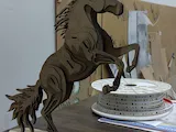 [Laser cut and engrave] Layered Rearing Horse Sculpture Tabletop Figurine