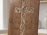 [Laser cut and engrave] 3D Cross Wall Art Laser Cut SVG – Eternal Grace | Christian Home Décor | Layered Wooden Faith Design