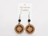 [Laser cut and engrave] Boucles d'oreilles pendantes en forme de rose des vents