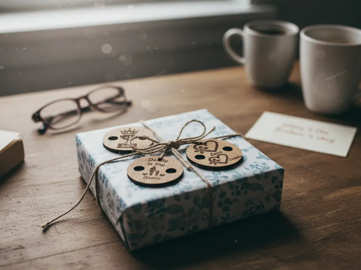Wooden Gift Tags with Father's Day Messages